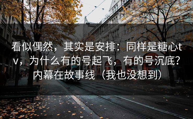 看似偶然,其实是安排:同样是糖心tv,为什么有的号起飞,有的号沉底?内幕在故事线(我也没想到) 看似偶然,其实是安排:同样是糖心tv,为什么有的号起飞,有的号沉底?内幕在故事线(我也没想到)