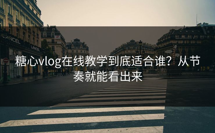 糖心vlog在线教学到底适合谁？从节奏就能看出来