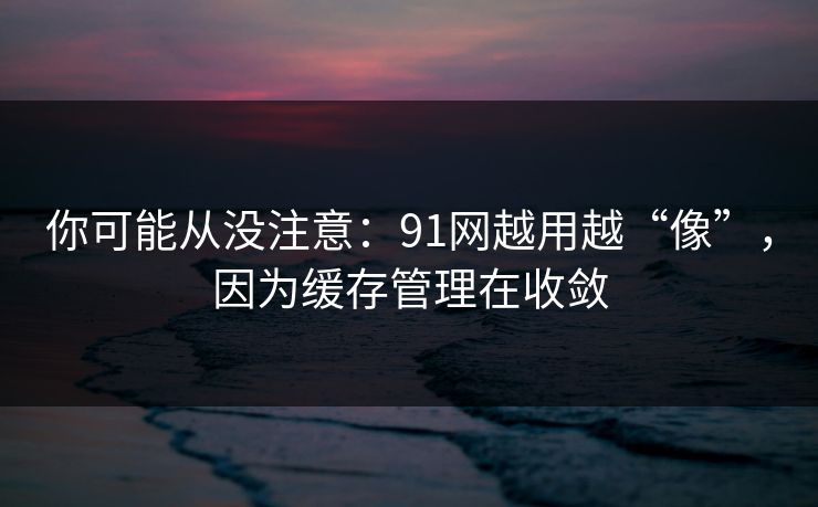 你可能从没注意：91网越用越“像”，因为缓存管理在收敛